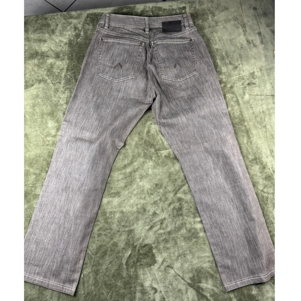 Alberto Stone Modern Fit Jeans Mens 34x34 Grey Brown Light Denim Straight Leg
